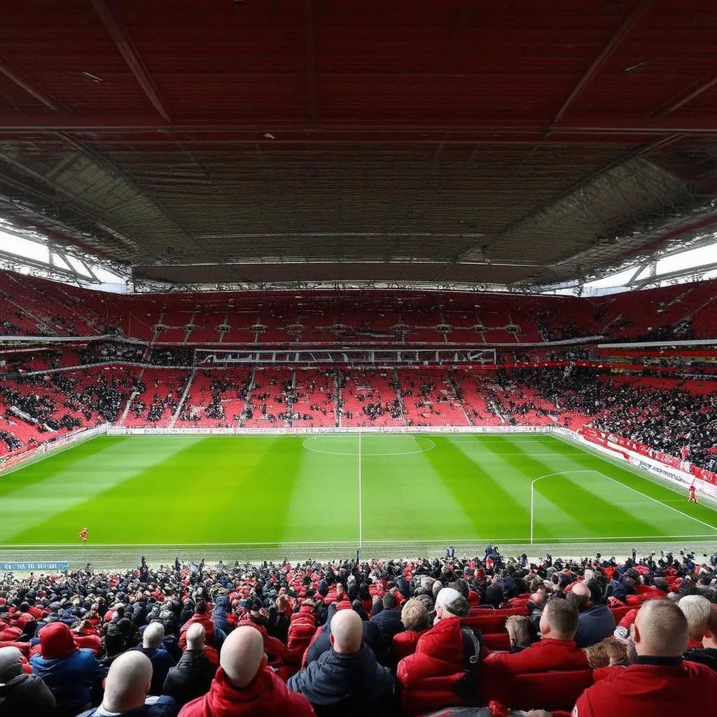 Khán đài sân vận động trong trận đấu Arsenal vs Huddersfield