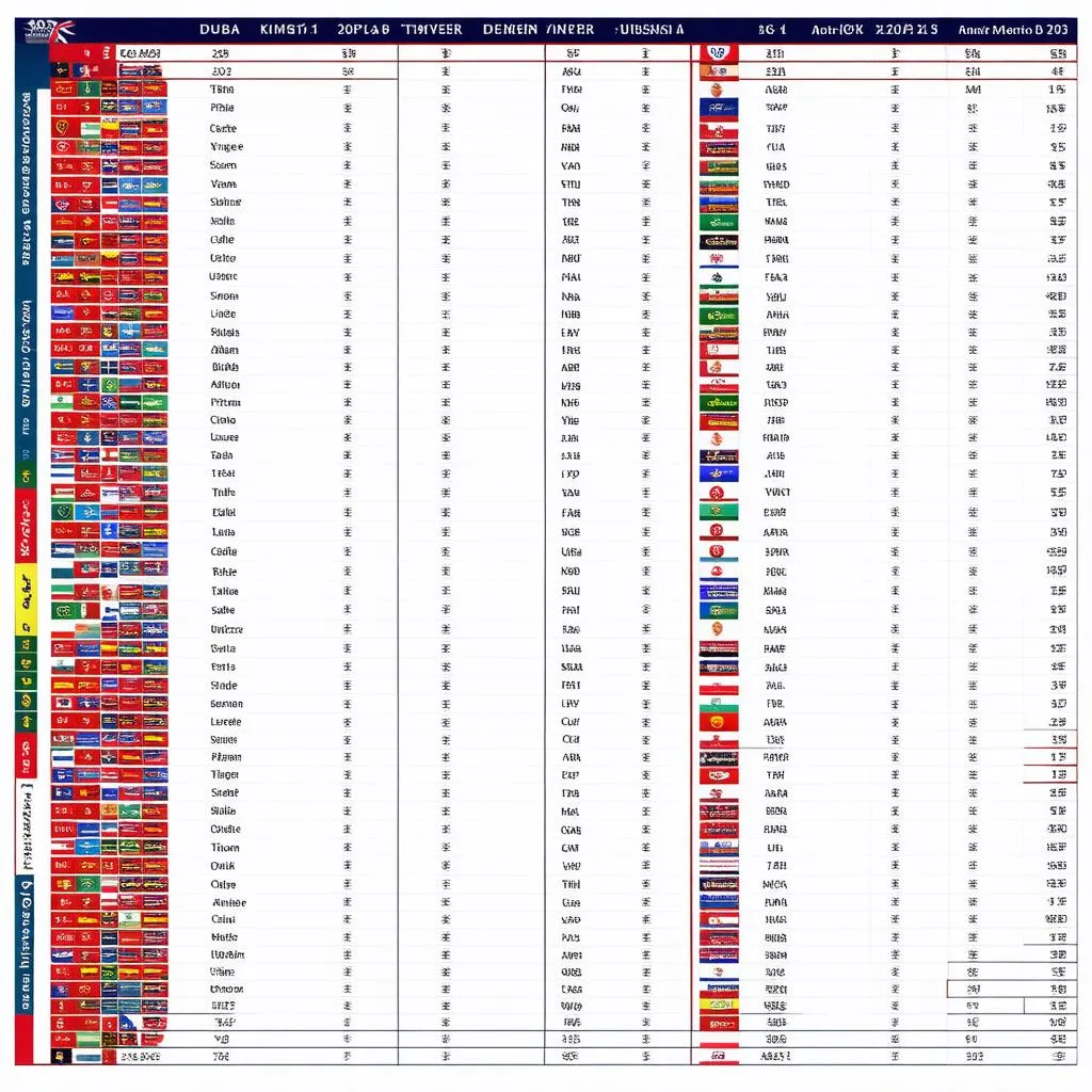 bảng xếp hạng dubai cup