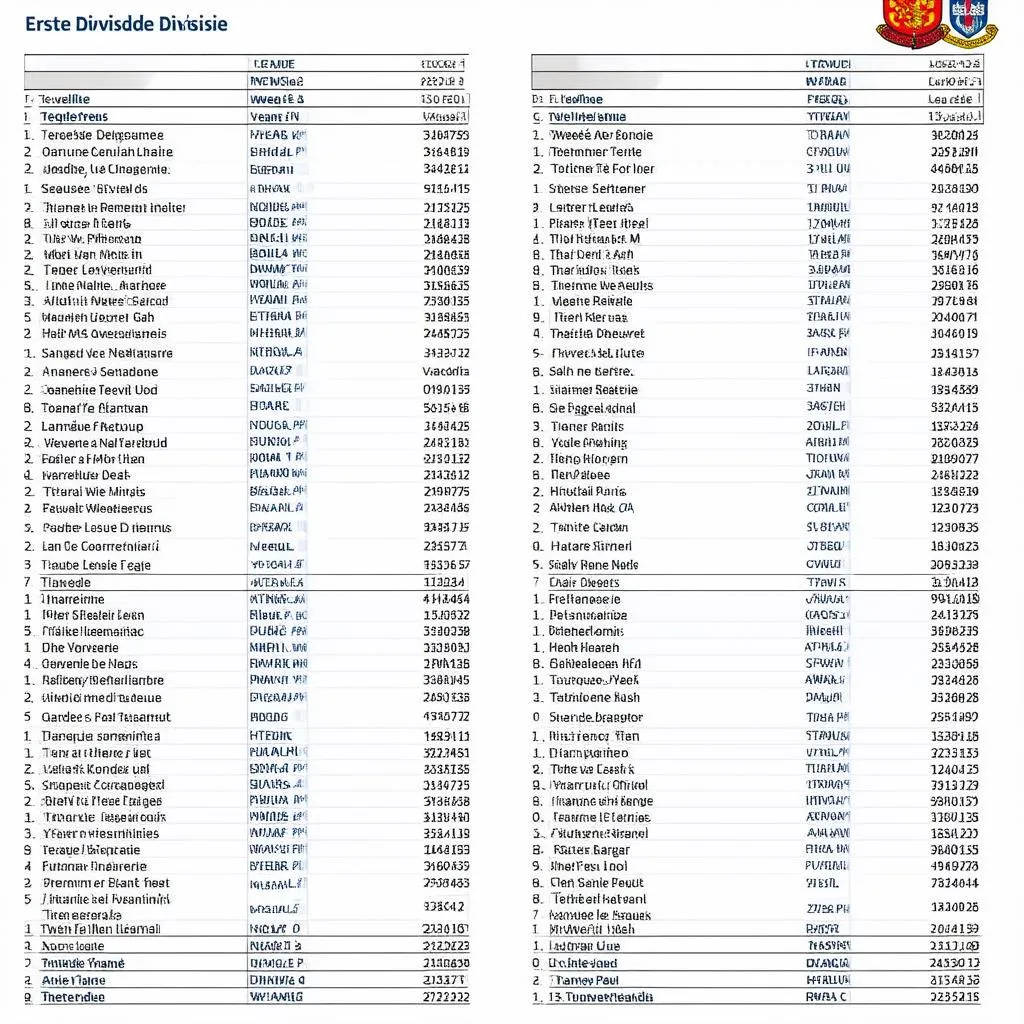 Lịch thi đấu bóng đá Hà Lan Eerste Divisie &amp; Tweede Divisie