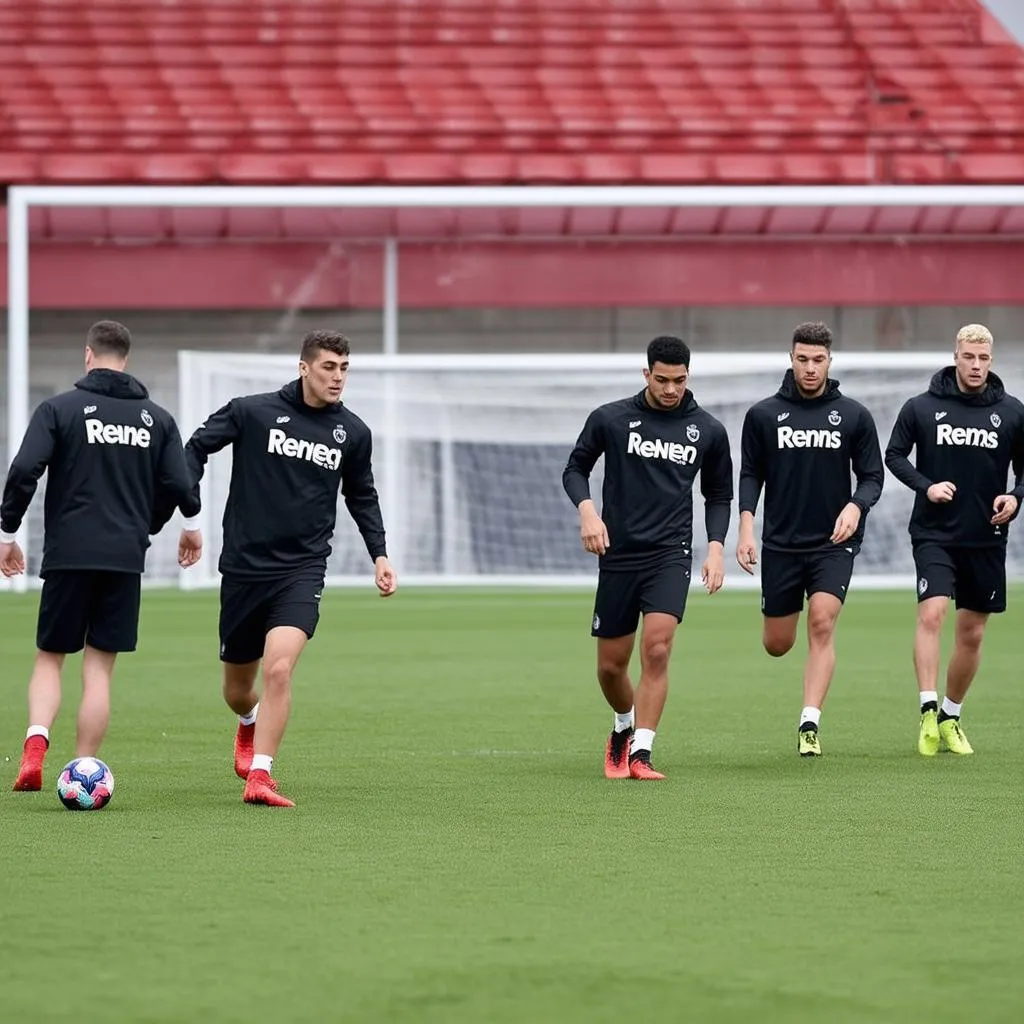 Rennes players training