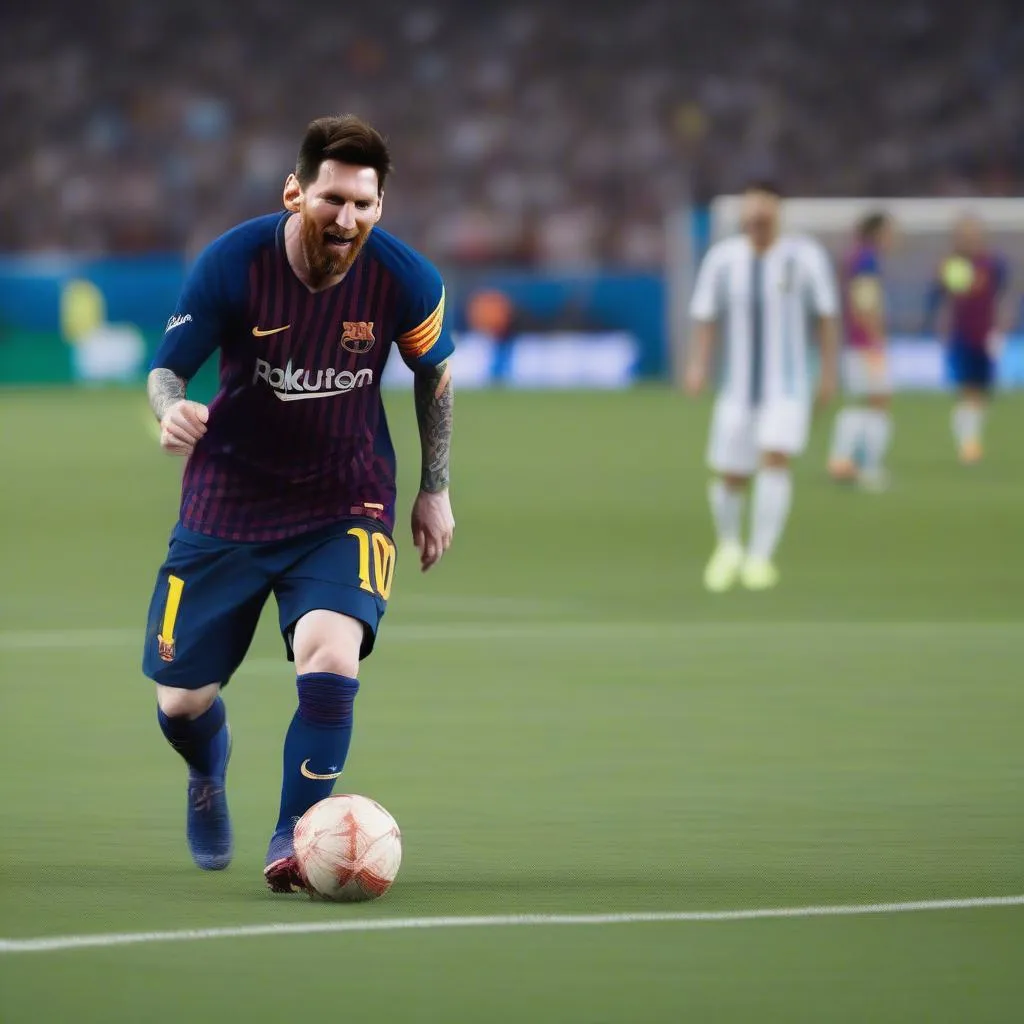 Ảnh Hài Hước Messi Rê Bóng Rơi Bóng