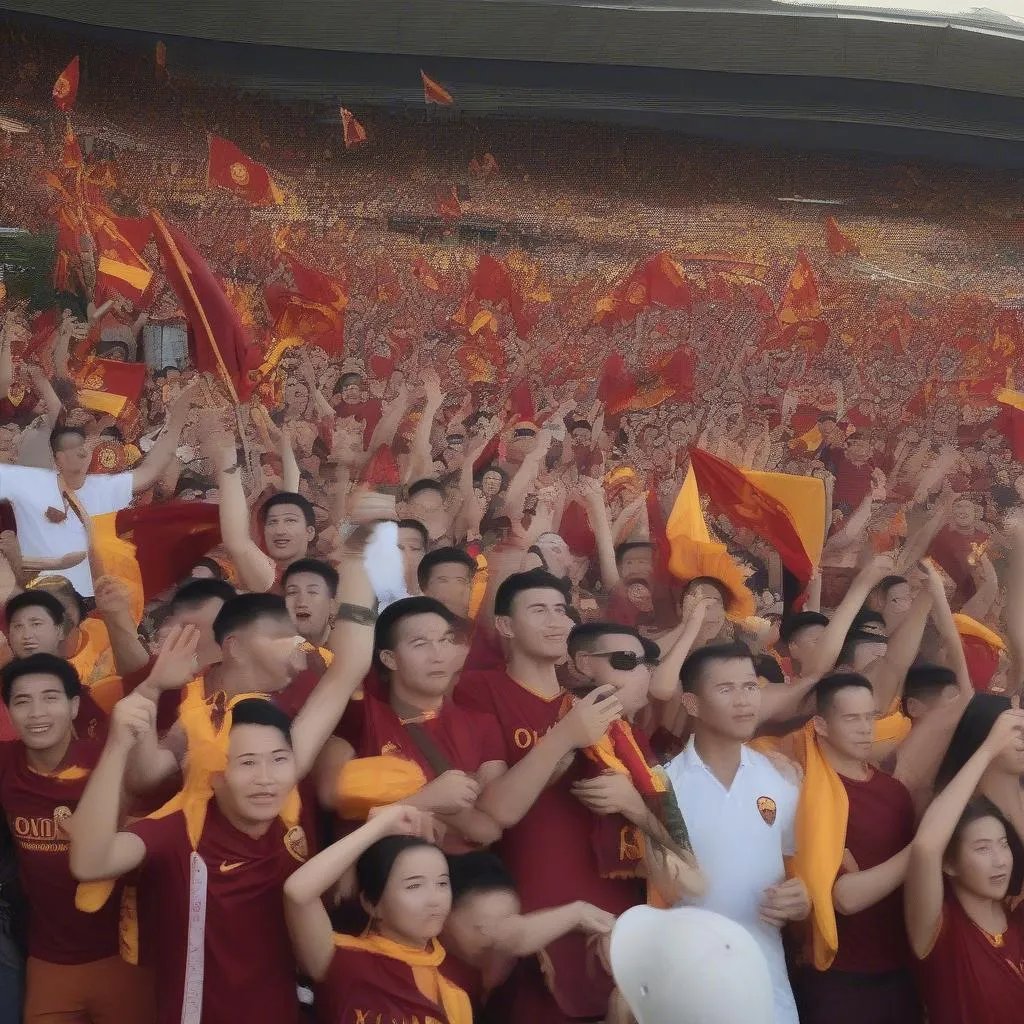 Hình ảnh người hâm mộ AS Roma ở Việt Nam