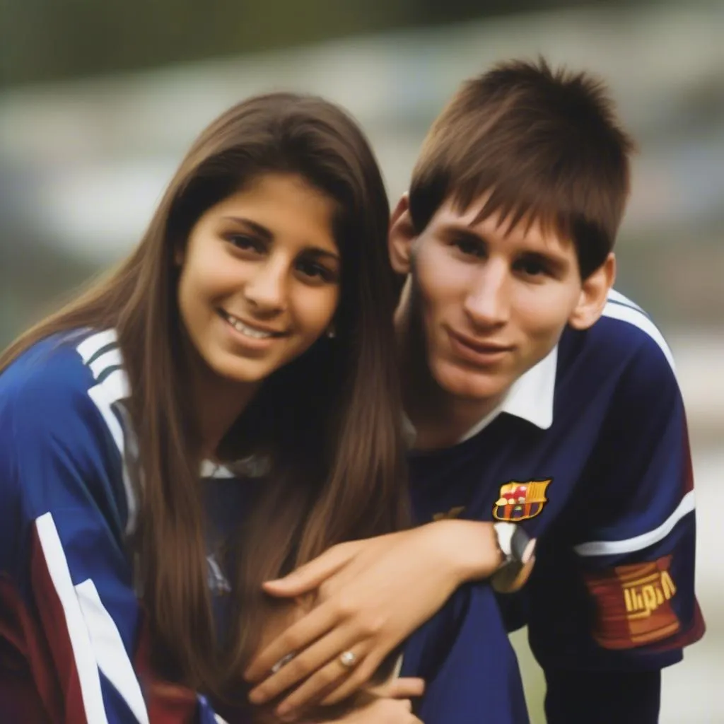 Antonella Roccuzzo và Lionel Messi thời trẻ