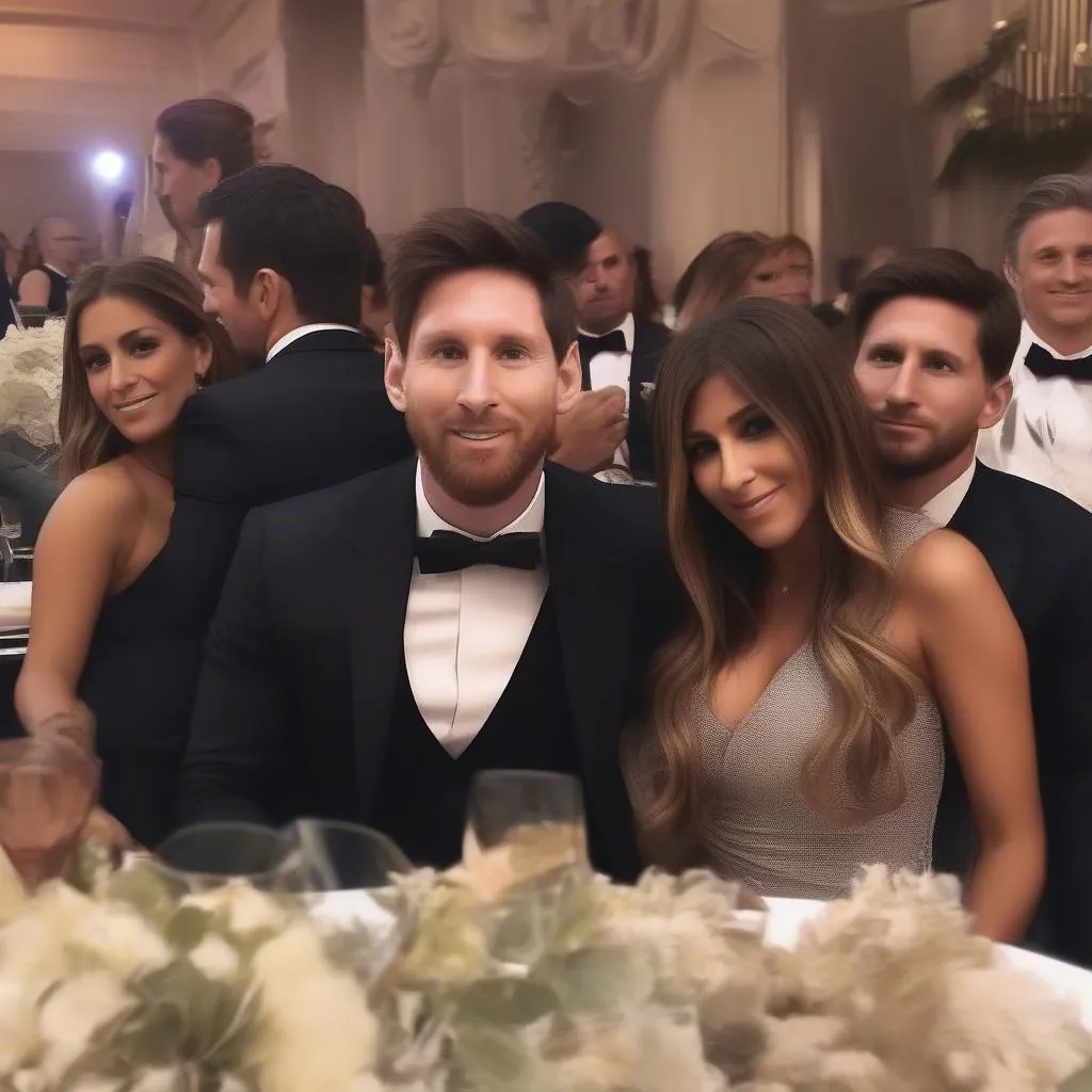 Antonella Roccuzzo và Leo Messi tại lễ hội của Barca