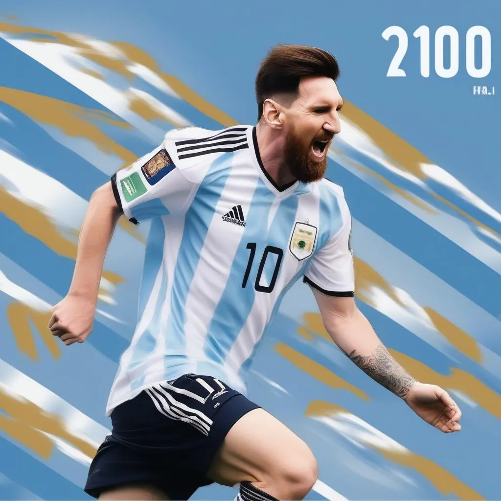 Áo bóng đá Messi Argentina, với màu xanh dương trời, sọc trắng và logo AFA, là biểu tượng của lòng tự hào dân tộc