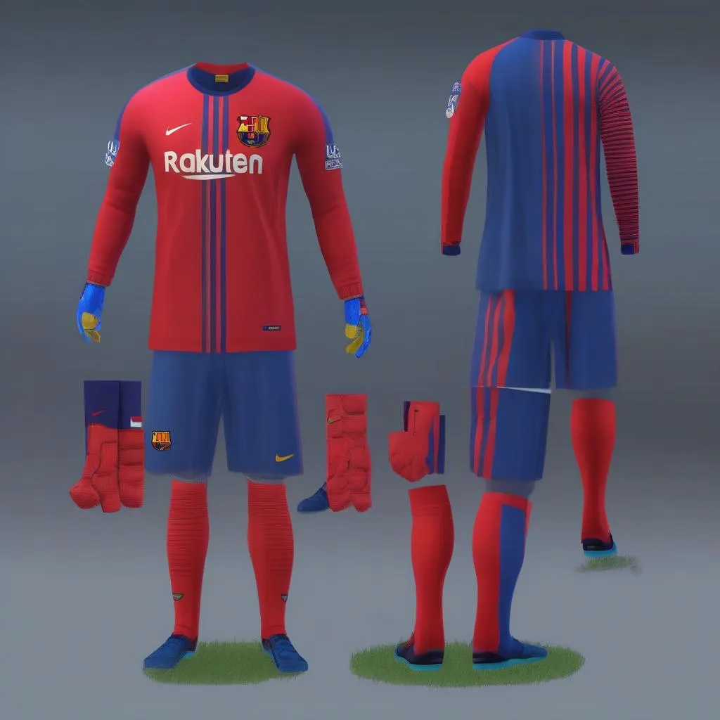 Áo thủ môn Barca Dream League Soccer với màu sắc đẹp mắt