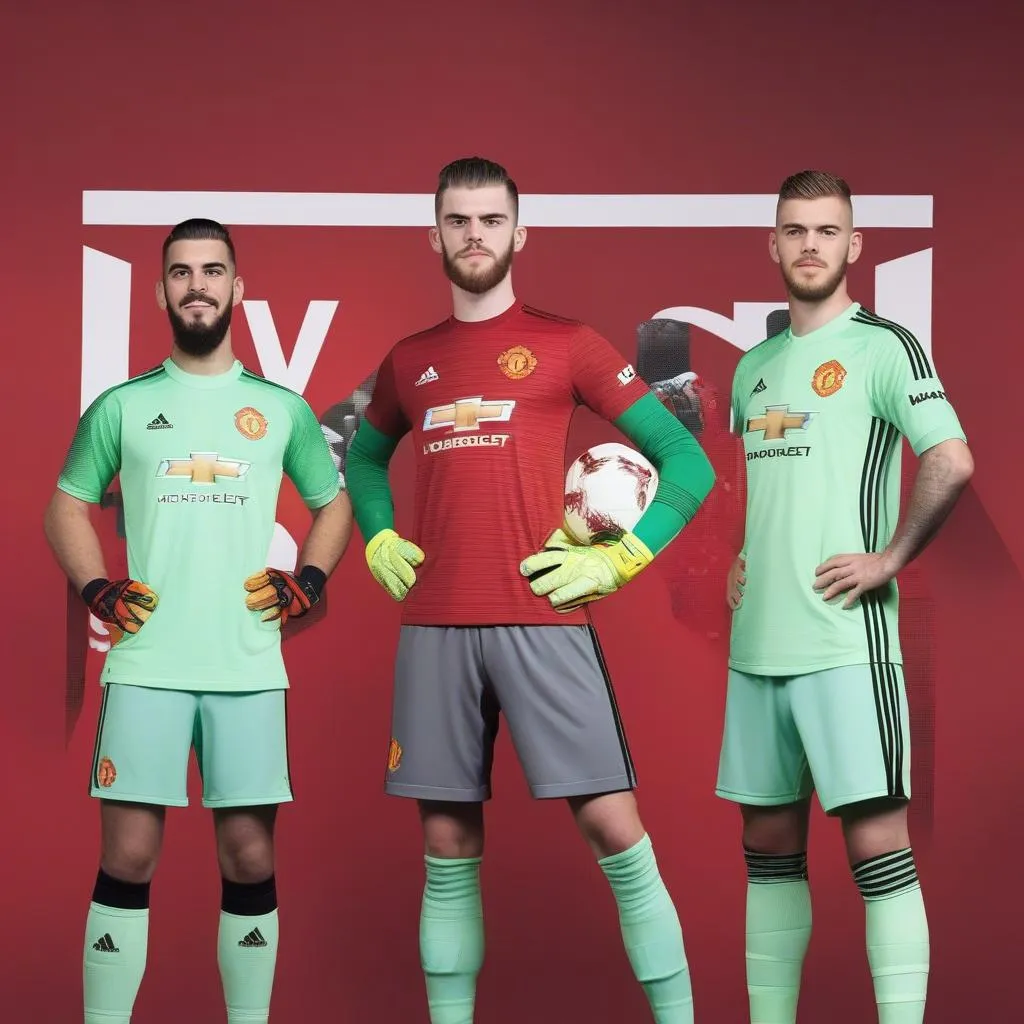 David de Gea, Sergio Romero, và Sam Johnstone trong áo thủ môn MU 2016