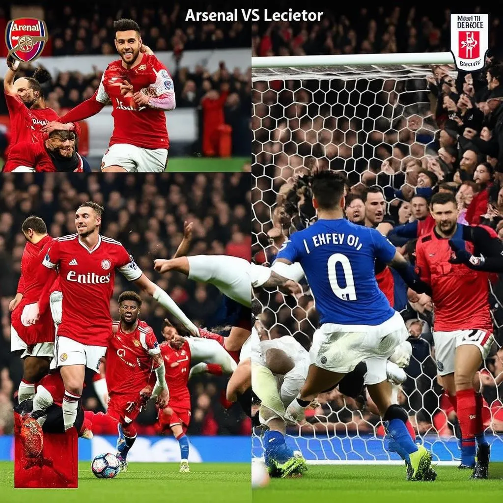 Hình ảnh những khoảnh khắc đáng nhớ trong trận đấu Arsenal vs Leicester