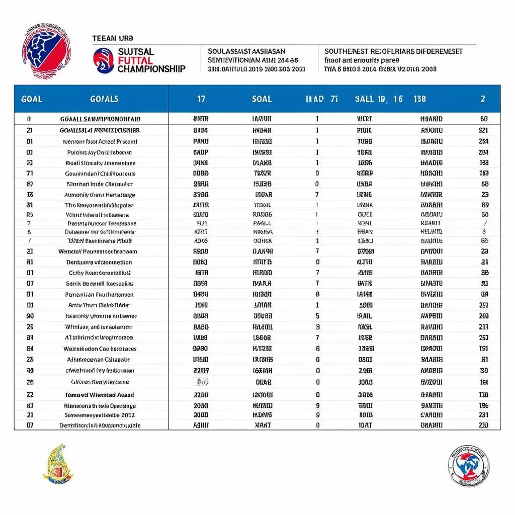 Bảng xếp hạng futsal