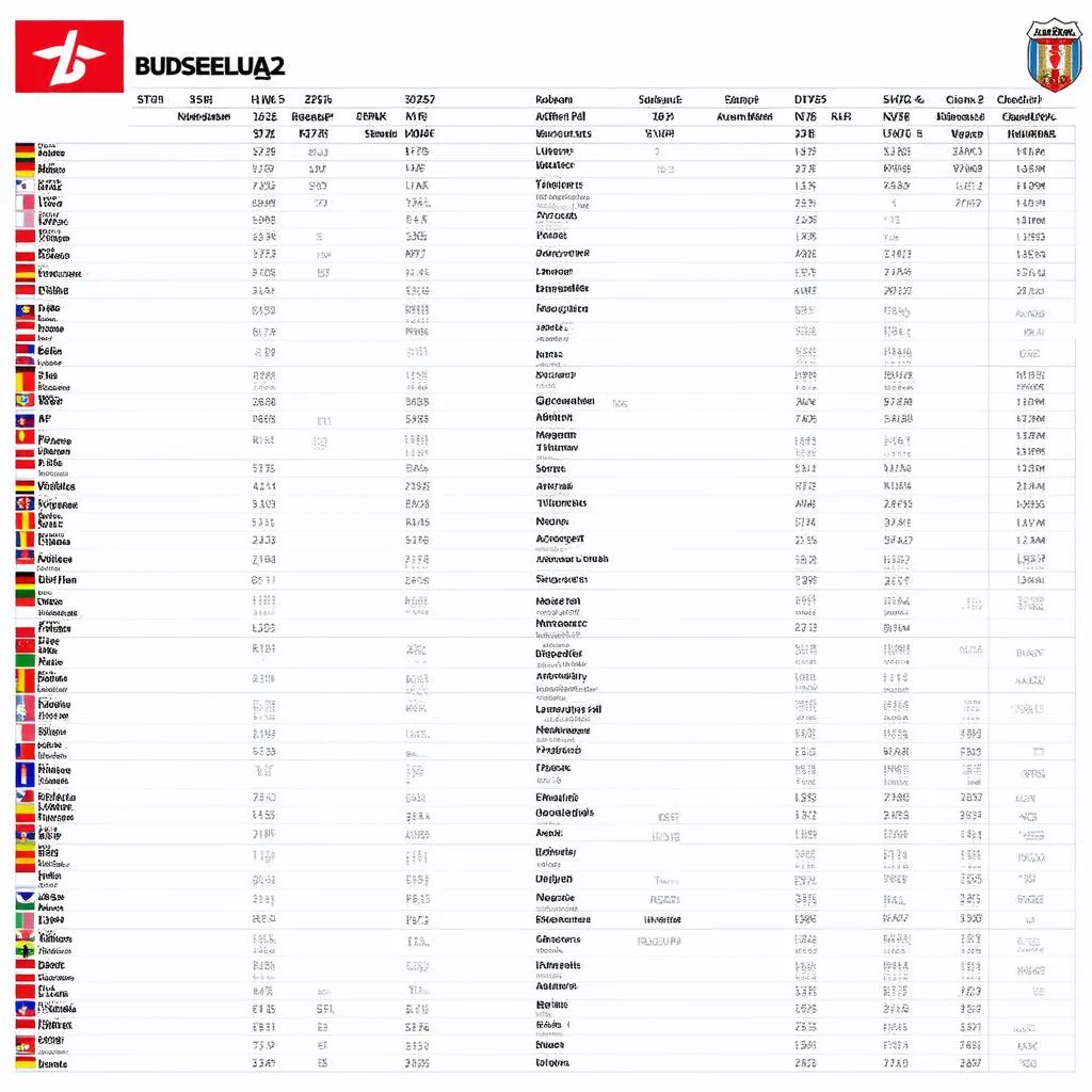 Bảng xếp hạng Bundesliga 2