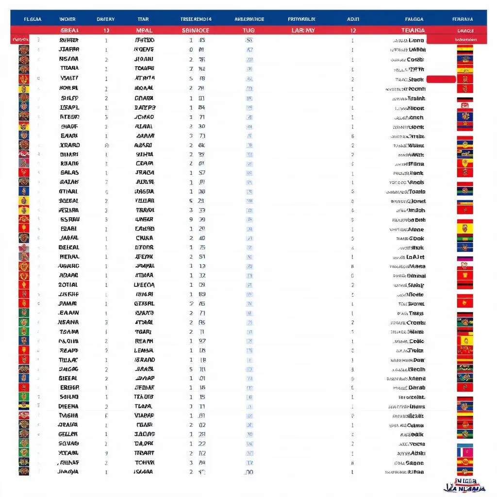 bảng xếp hạng cúp tây ban nha