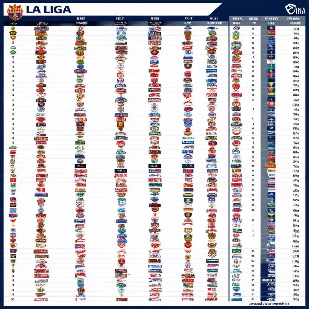 Bảng xếp hạng la liga