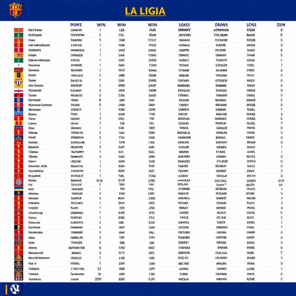 Bảng xếp hạng La Liga