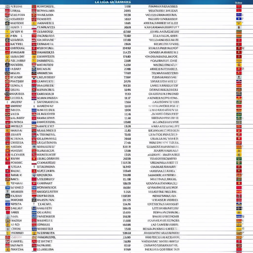 Bảng xếp hạng La Liga