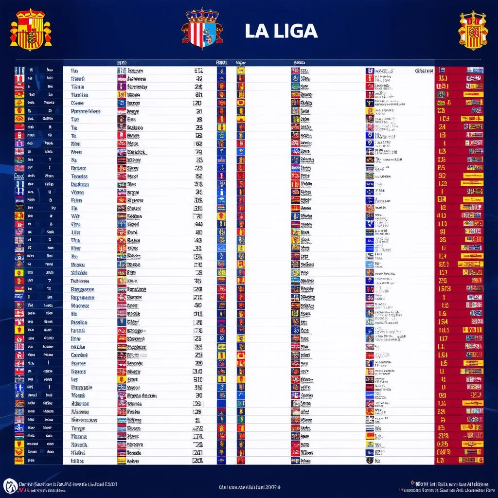 Bảng xếp hạng La Liga