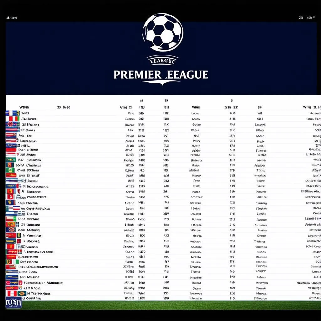 Bảng xếp hạng Premier League