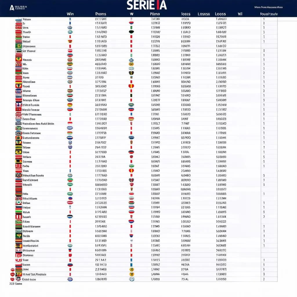 Bảng xếp hạng Serie A