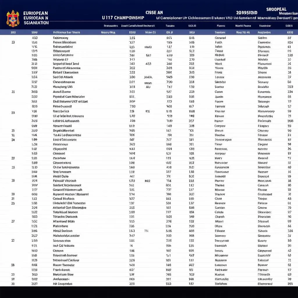 Bảng xếp hạng U17 châu Âu 2023