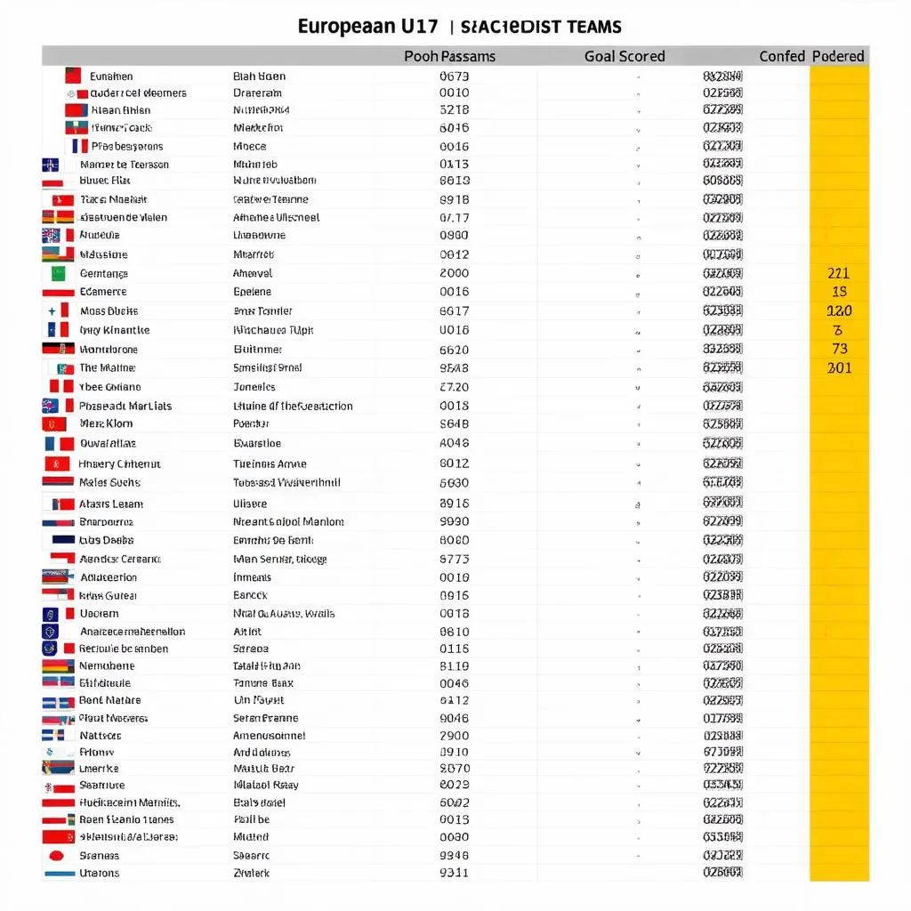 Bảng xếp hạng U17 châu Âu