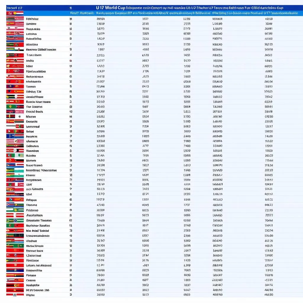 Bảng xếp hạng U17 World Cup