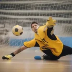 Thủ môn futsal bắt bóng