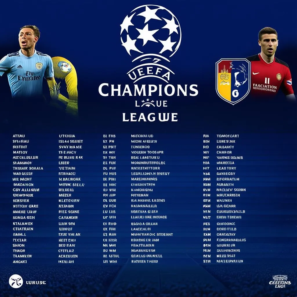 Lịch thi đấu bóng đá champions league