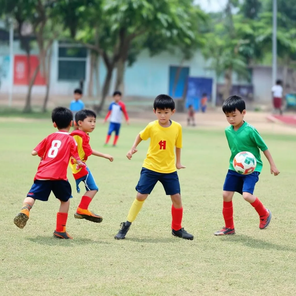 Trẻ em chơi bóng đá