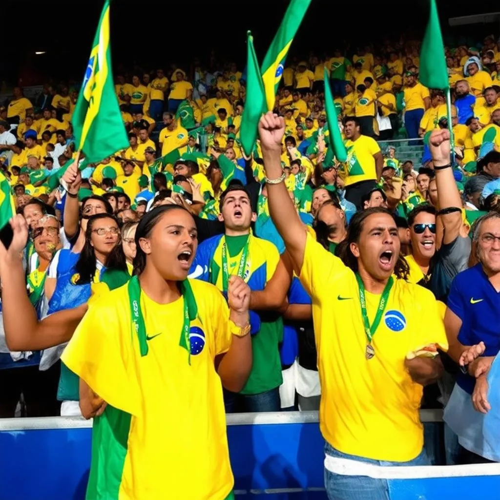 Brazilian fans cheering