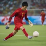 Bùi Tiến Dũng cản phá penalty