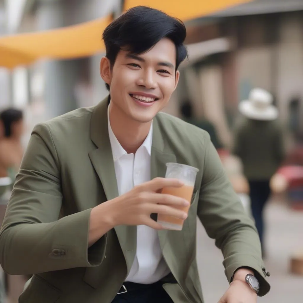 Bùi Tiến Dũng trong một TVC quảng cáo