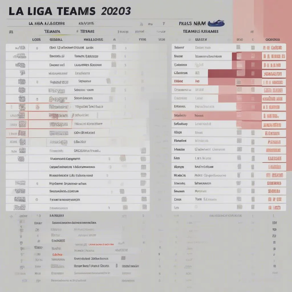 Bảng xếp hạng La Liga mùa giải 2023