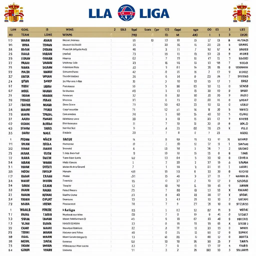 Bảng xếp hạng La Liga