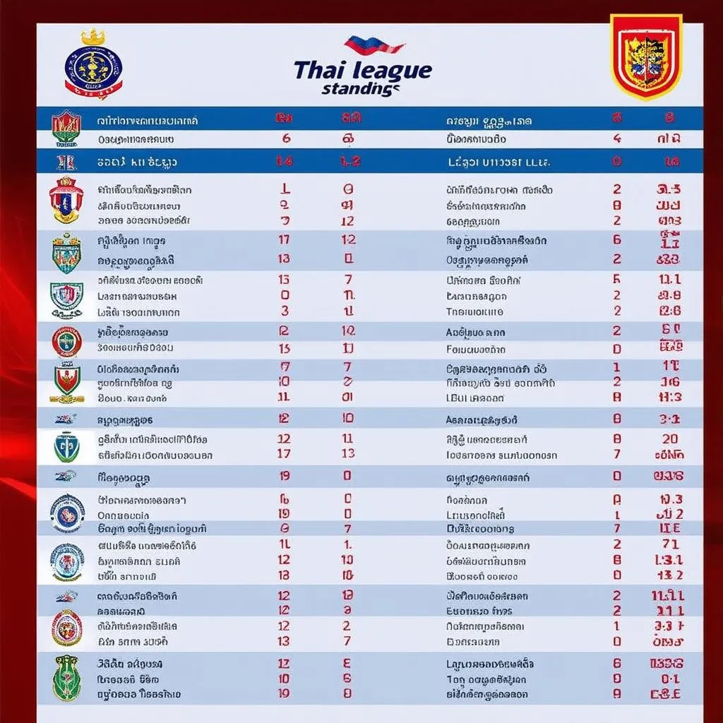 Bảng xếp hạng Thai League