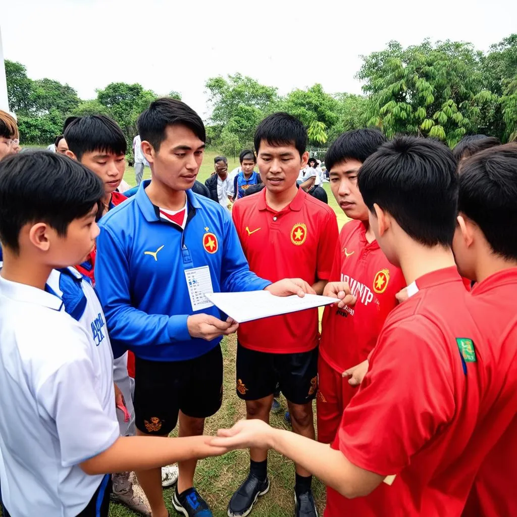 Cán bộ cơ sở tư vấn lịch thi đấu U19