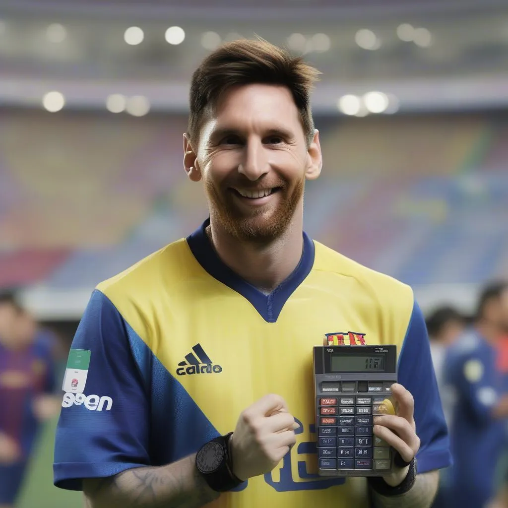 Messi cùng máy tính Casio