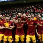 Galatasaray players celebrating a goal