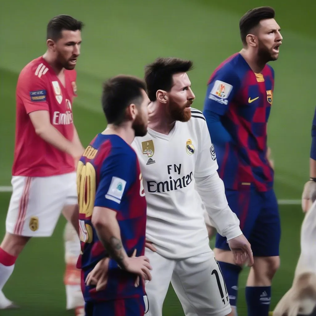 Cầu thủ Real Madrid chửi Messi trong pha tranh chấp trên sân cỏ