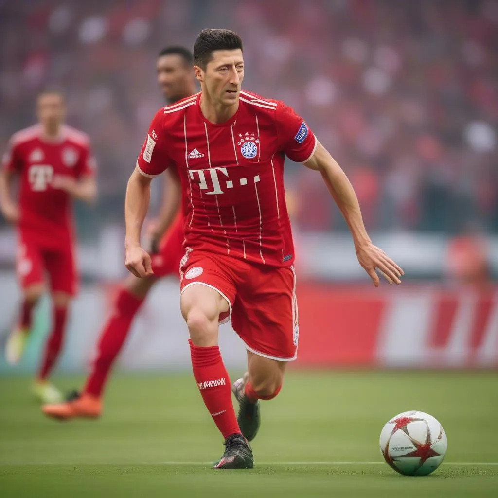 Cầu thủ Robert Lewandowski tỏa sáng trên sân cỏ