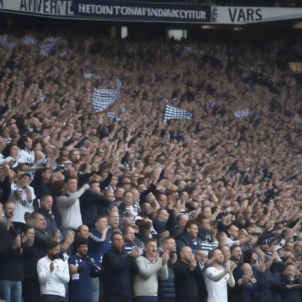 Cổ động viên Tottenham cổ vũ cho đội nhà