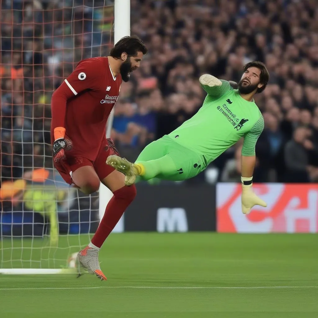 Chiều cao của Alisson Becker là 1m93, một lợi thế giúp anh ta dễ dàng cản phá các cú sút tầm thấp