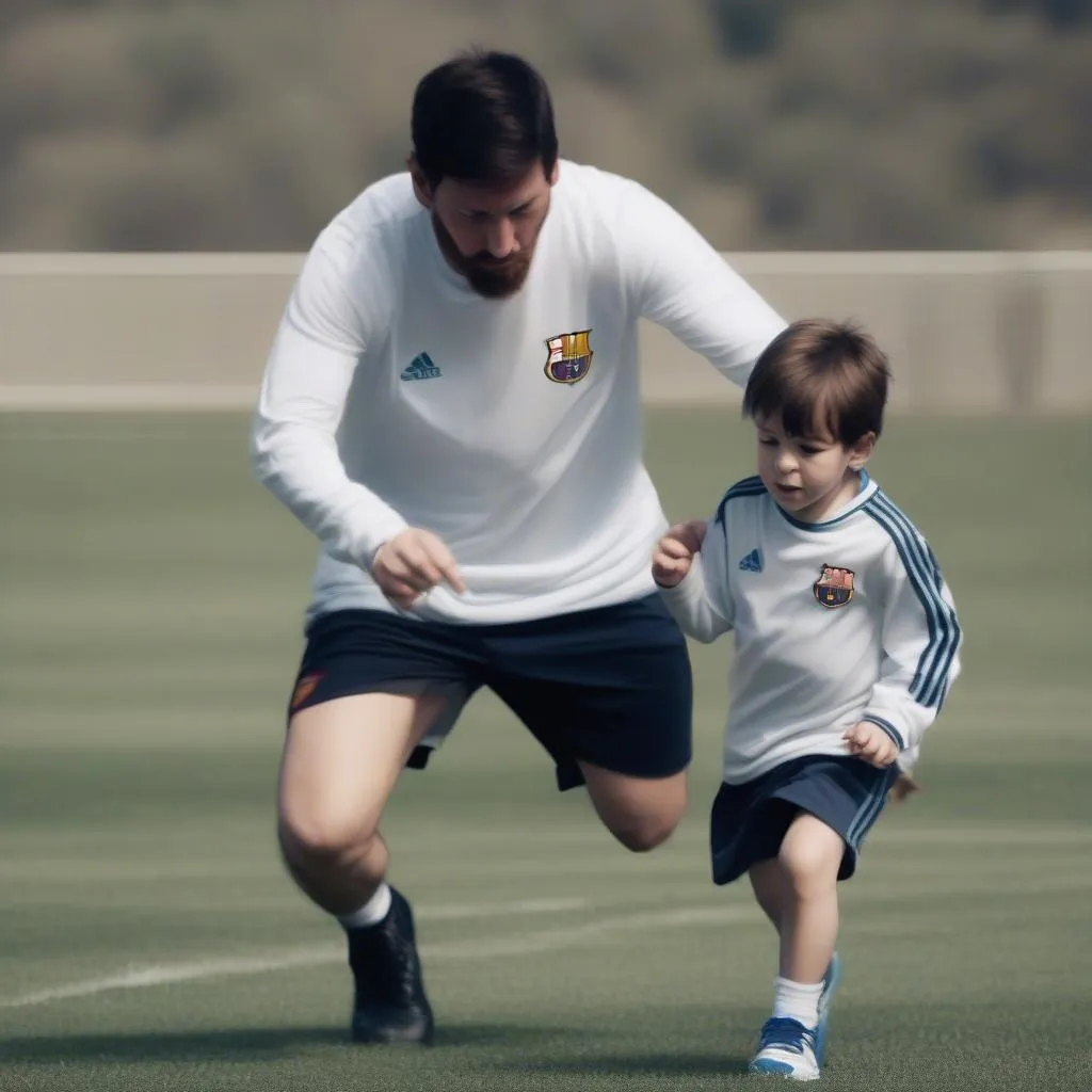 Ciro Messi tập luyện bóng đá