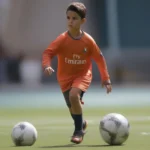 Cristiano Jr. tập luyện bóng đá cùng cha mình, Ronaldo