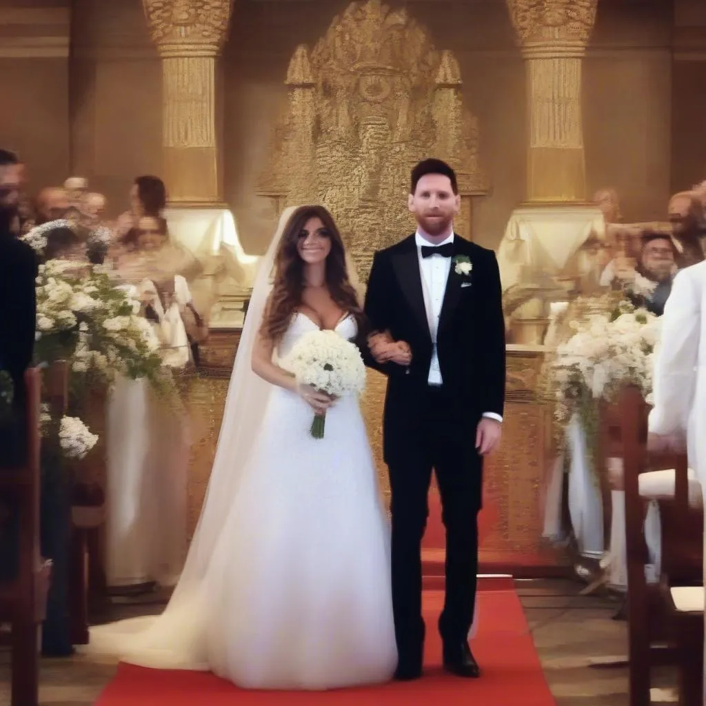 Messi và Antonella trong ngày cưới