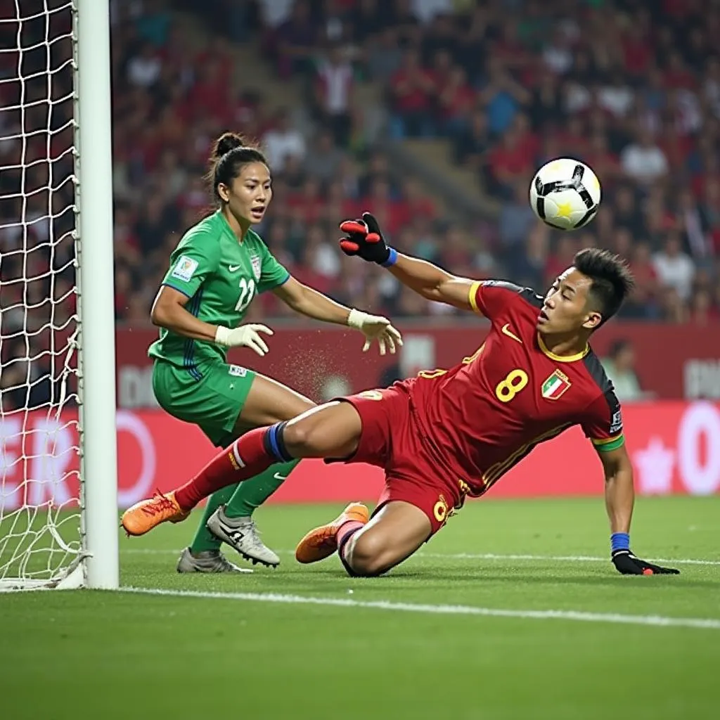 Hình ảnh Đặng Văn Lâm cản phá xuất thần tại AFF Cup 2018