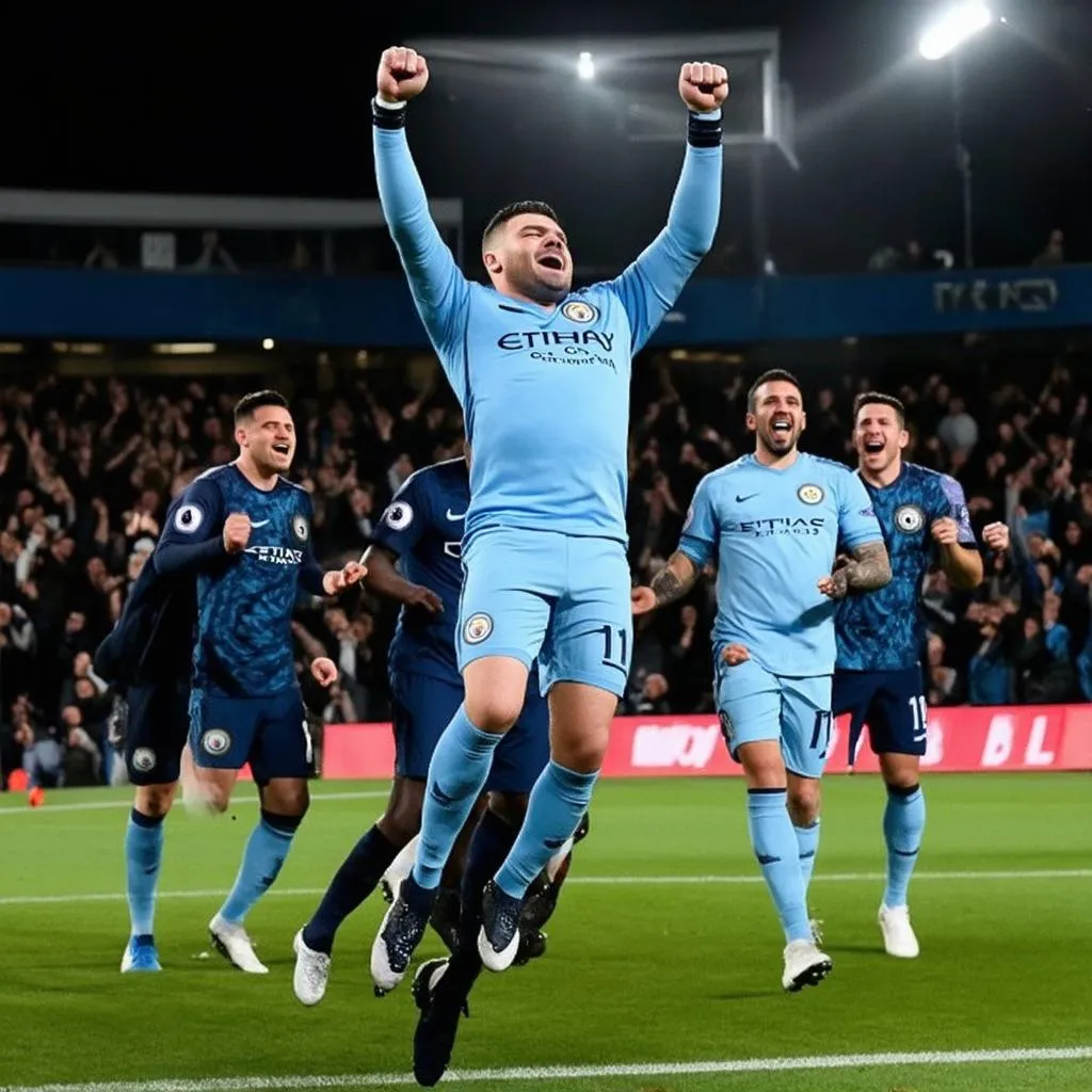 Ederson Moraes celebrating