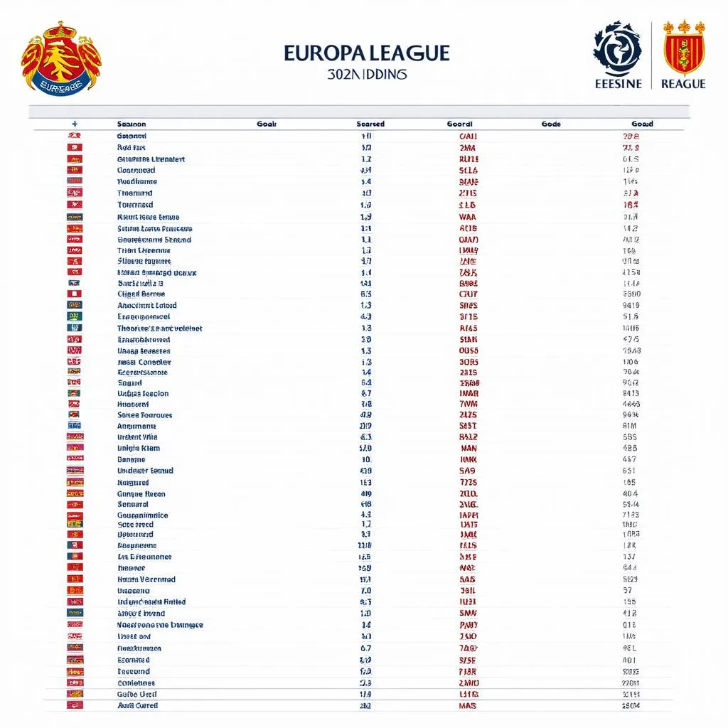 Bảng xếp hạng Europa League 2021