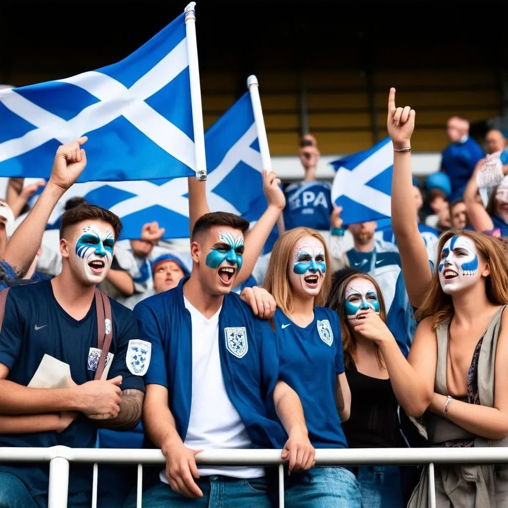 Fan hâm mộ Scotland cổ vũ nhiệt tình