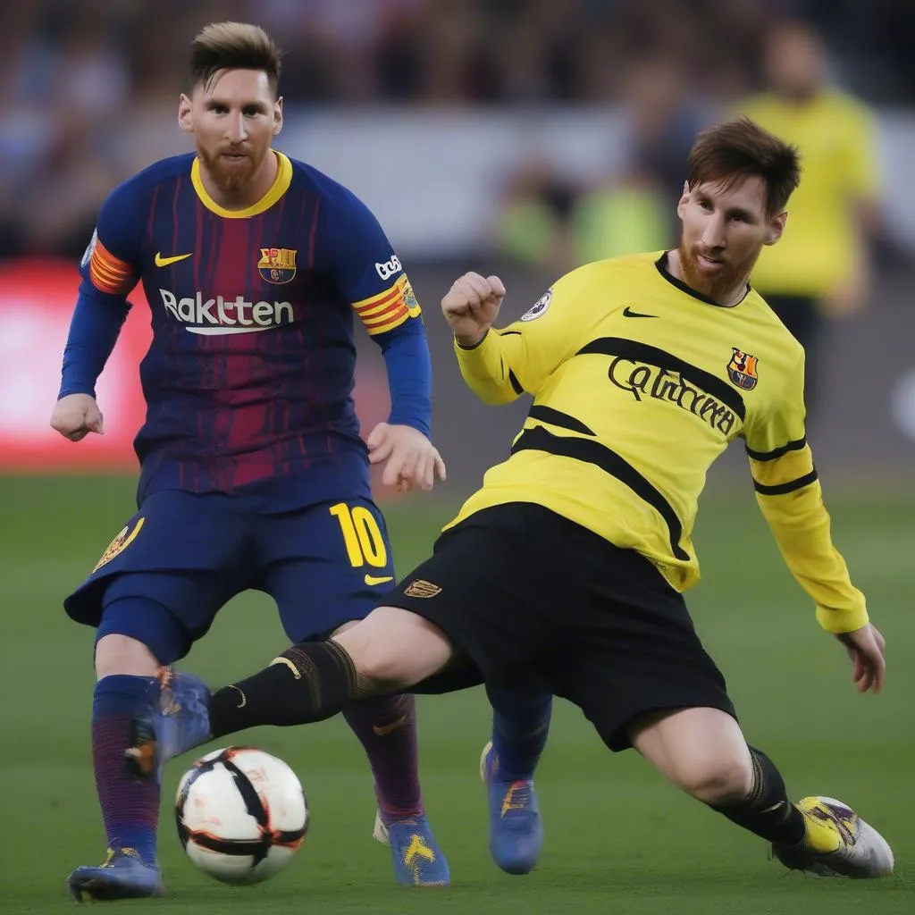 Gerard Deulofeu and Lionel Messi