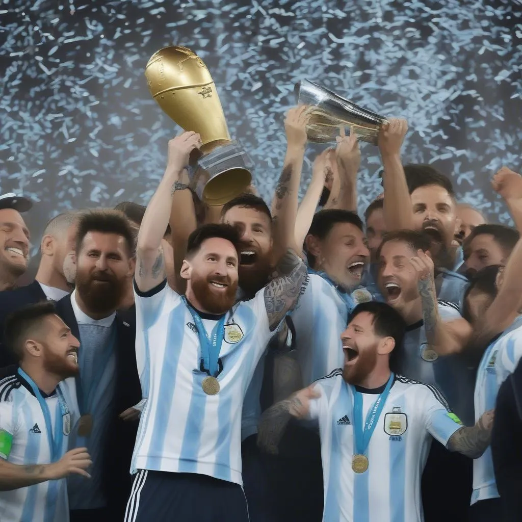 Hình Ảnh Messi Cùng Đội Tuyển Argentina Trong Lễ Kết Thúc