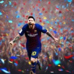 Hình nền 3D Messi ăn mừng bàn thắng